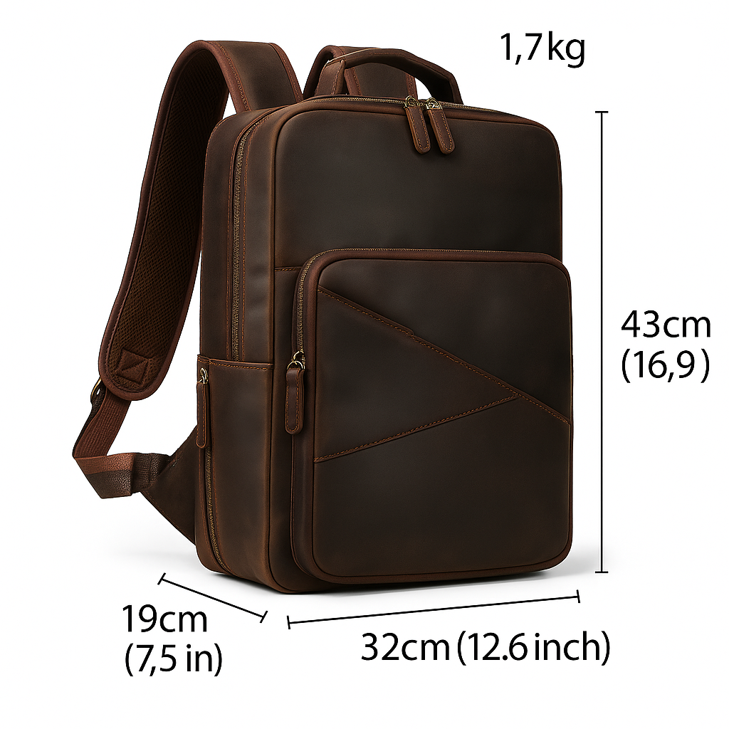 Sac a Dos Cuir Marron Homme