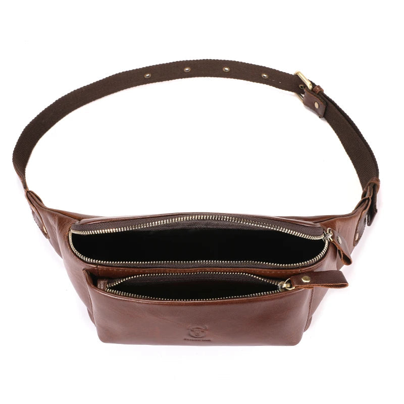 Sacoche Homme Banane Cuir