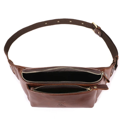Sacoche Homme Banane Cuir
