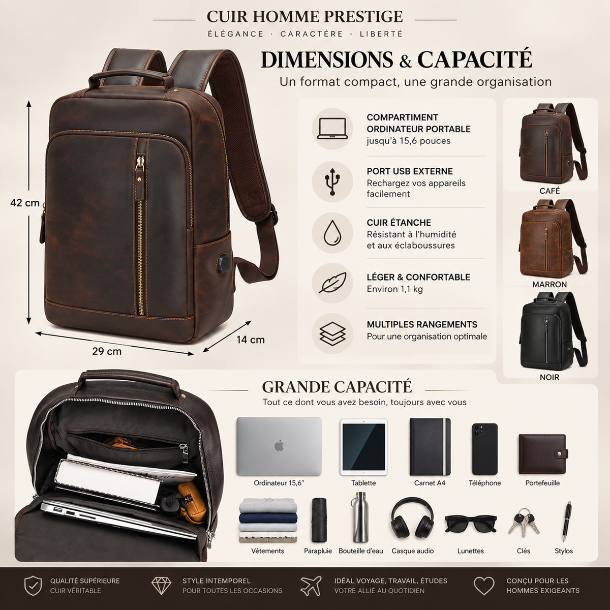 Petit Sac a Dos Cuir Homme