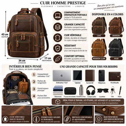 Sac a Dos en Cuir pour Homme
