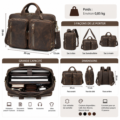 Sac à Dos Ordinateur Cuir Homme