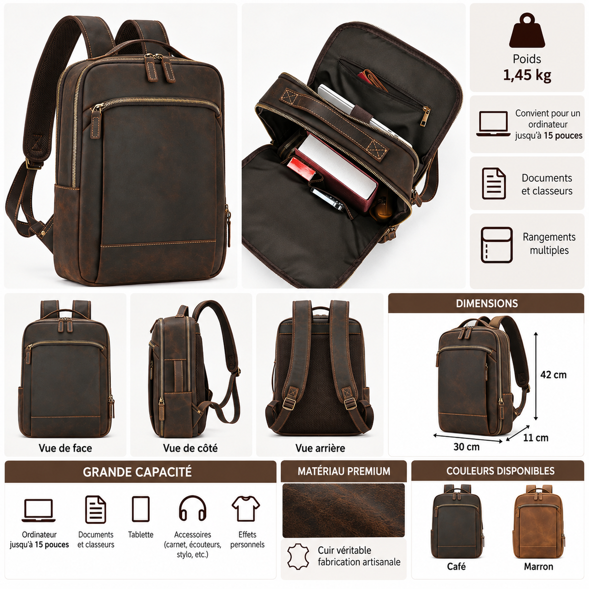 Sac a Dos Cuir Homme Luxe
