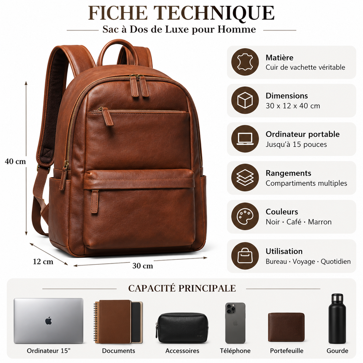 Sac a Dos de Luxe pour Homme