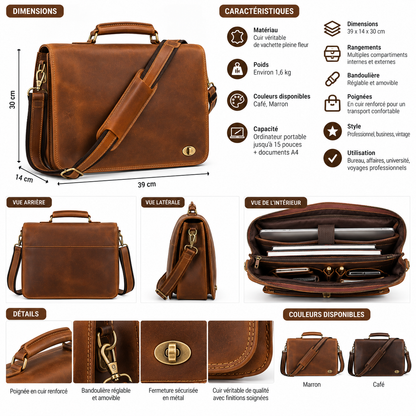 Sac Homme Ordinateur Cuir