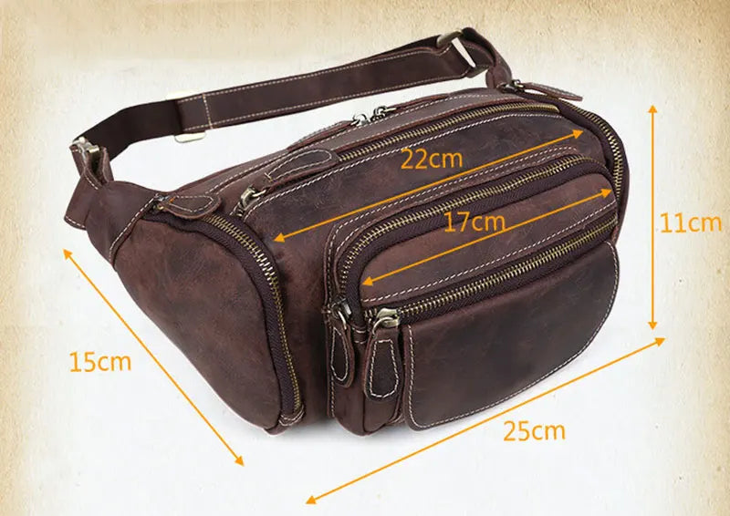 Sac Banane Cuir Noir Homme