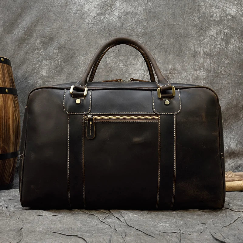 Sac de Voyage Cuir Marron Homme