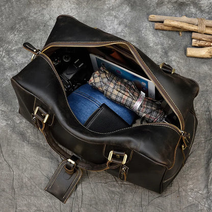 Sac de Voyage Cuir Marron Homme