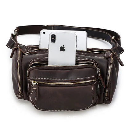 Sac Banane Cuir Noir Homme