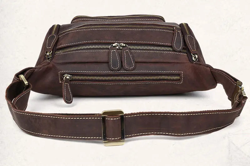 Sac Banane Cuir Noir Homme