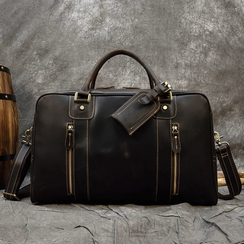 Sac de Voyage Cuir Marron Homme