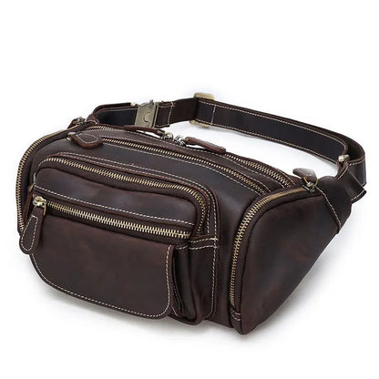 Sac Banane Cuir Noir Homme