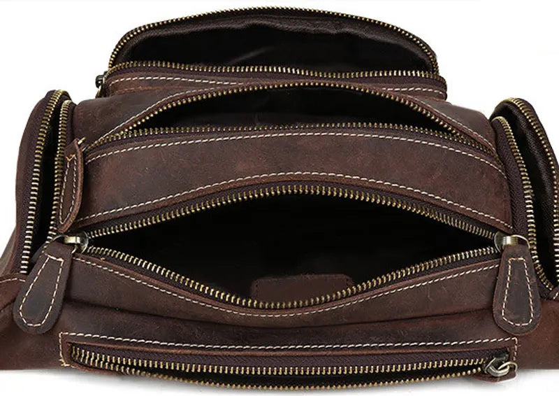 Sac Banane Cuir Noir Homme