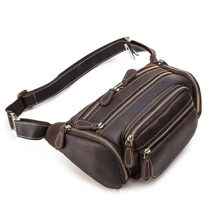 Sac Banane Cuir Noir Homme