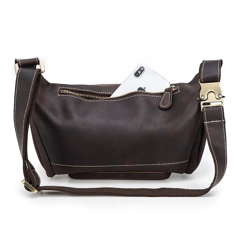 Sac Banane Cuir Noir Homme