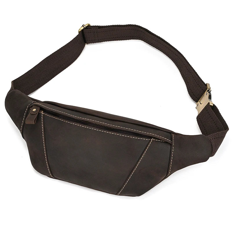 Sacoche Banane Cuir Noir