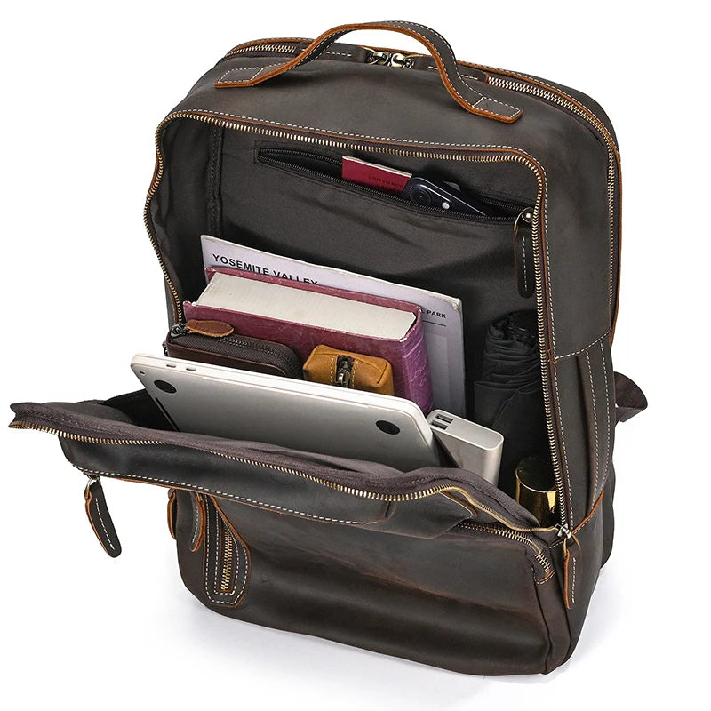 Sac a Dos Cuir Noir Homme Alex