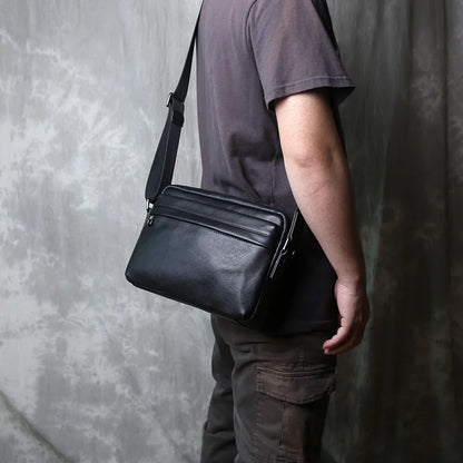 Sac Cuir Noir Besace