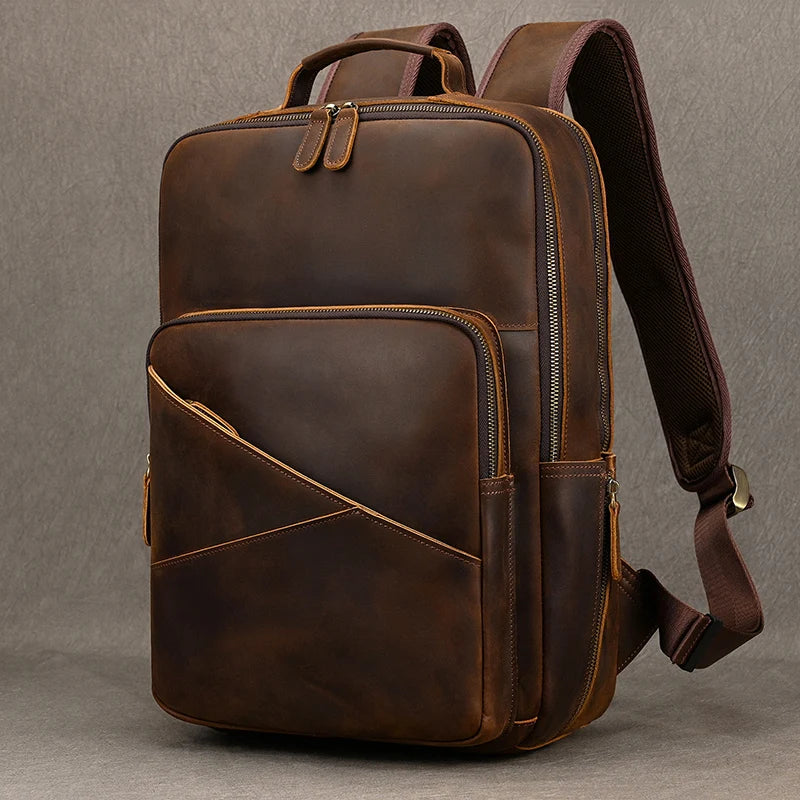 Sac a Dos Cuir Marron Homme