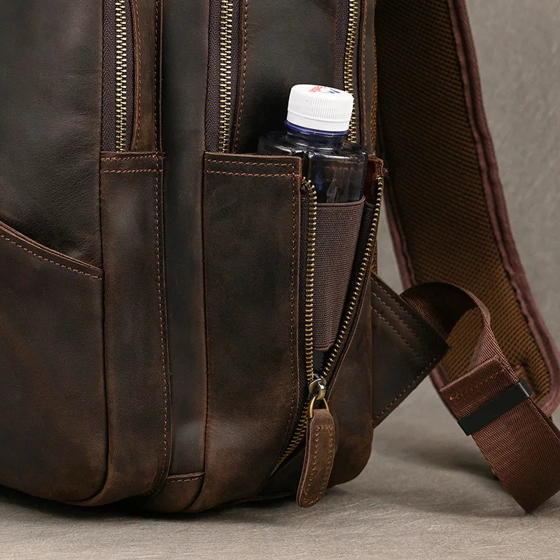 Sac a Dos Cuir Marron Homme