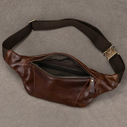 Sacoche Banane Cuir Noir