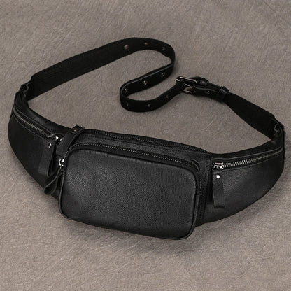 Sac Banane Homme Cuir Noir