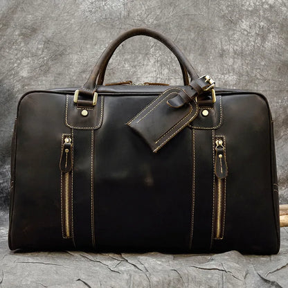 Sac de Voyage Cuir Marron Homme