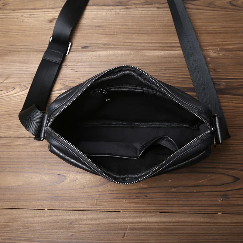 Sac Cuir Noir Besace