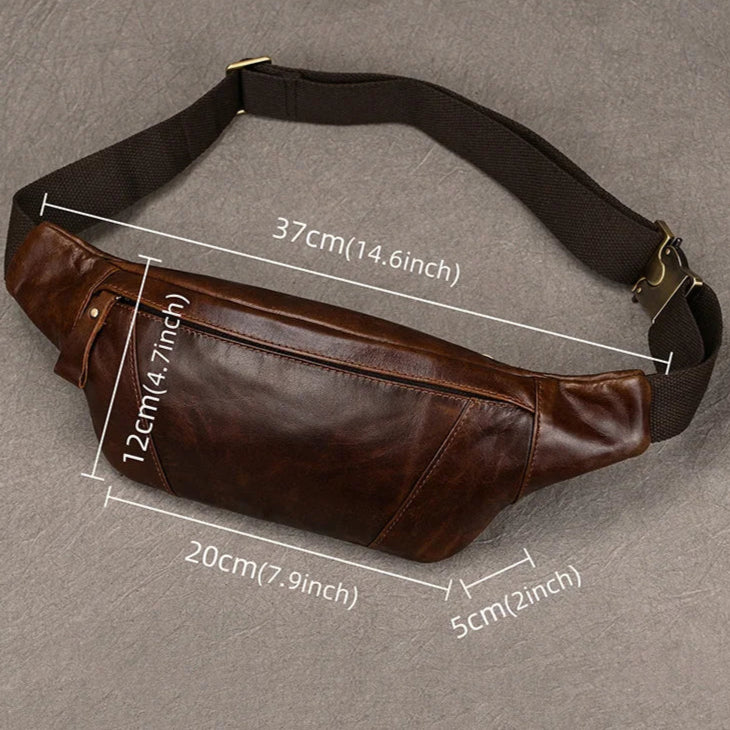 Sacoche Banane Cuir Noir