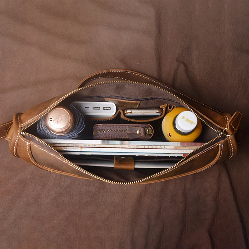 Sac Bandoulière Cuir Marron Homme Julien