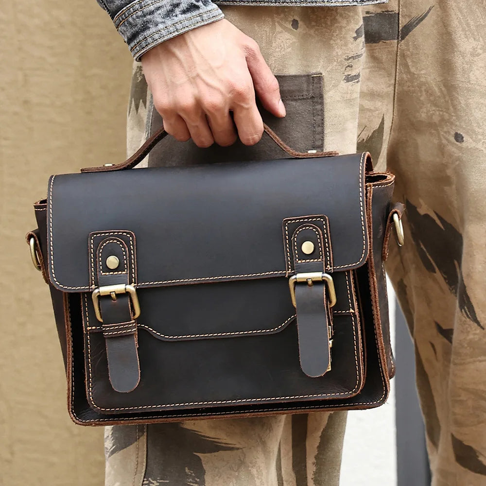 Sac Bandoulière Cuir Noir Homme