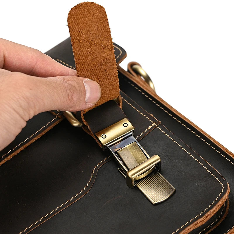 Sac Bandoulière Cuir Noir Homme