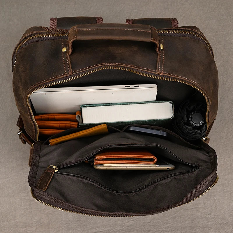 Sac a Dos Cuir Marron Homme