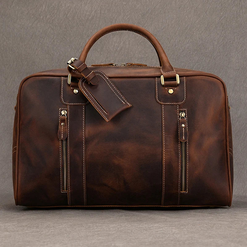 Sac de Voyage Cuir Marron Homme