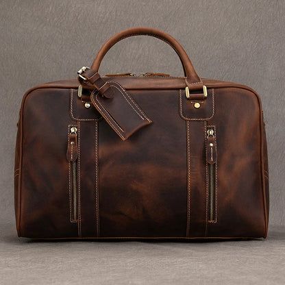 Sac de Voyage Cuir Marron Homme