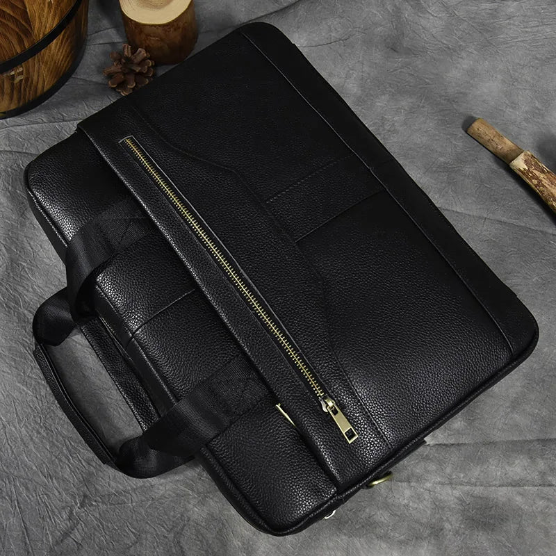 Sac Ordinateur Homme Cuir Noir