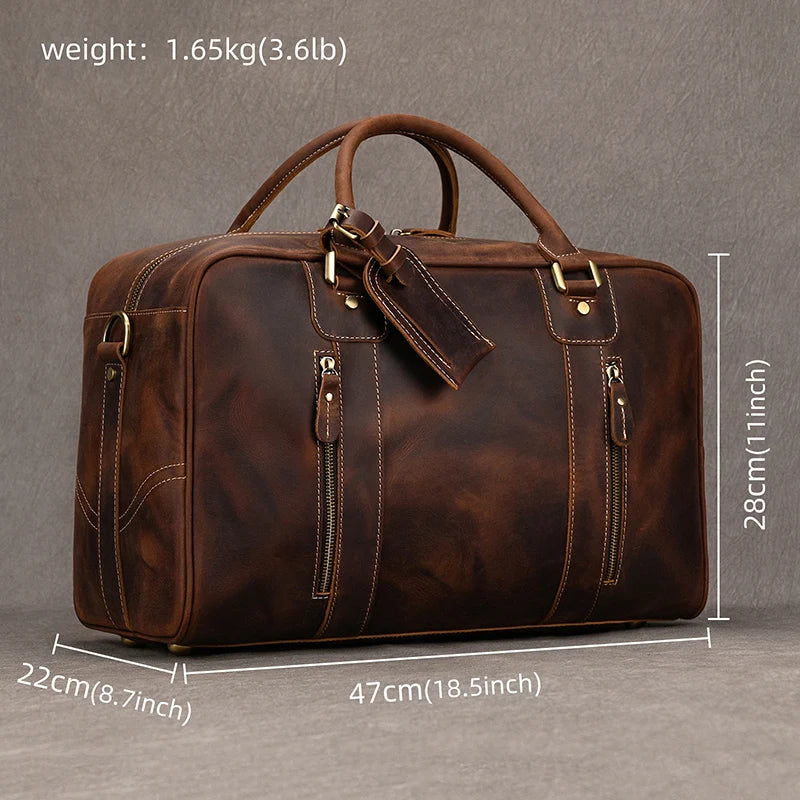 Sac de Voyage Cuir Marron Homme