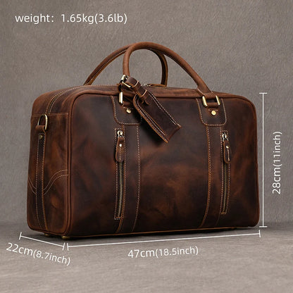 Sac de Voyage Cuir Marron Homme