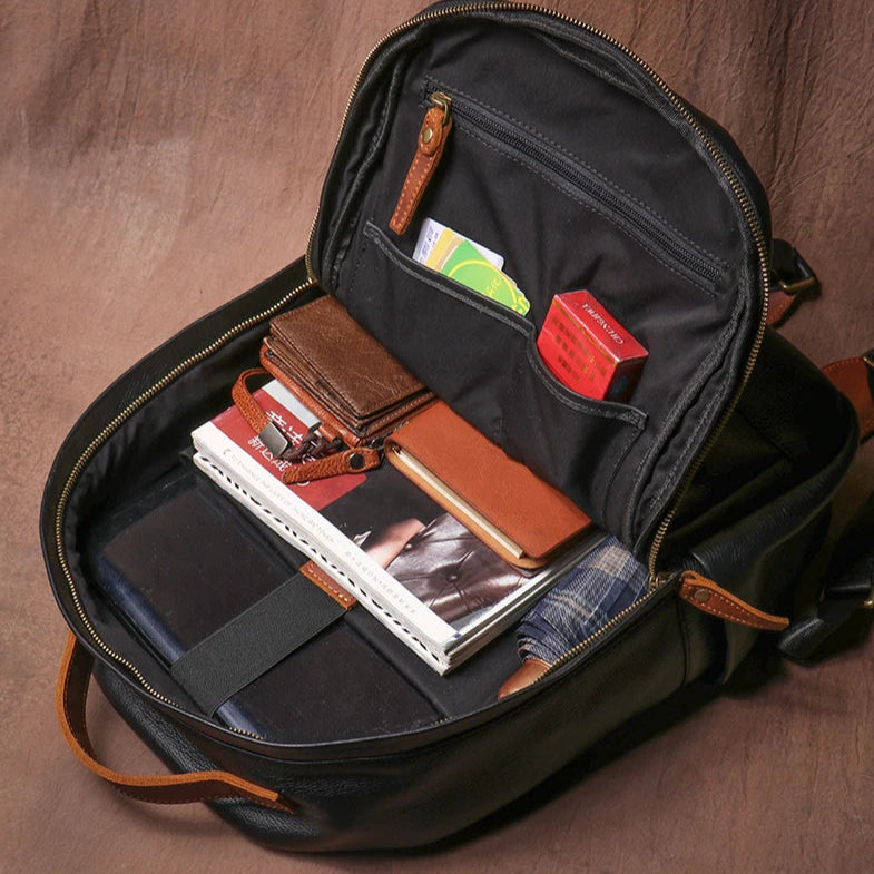 Sac a Dos en Cuir Noir Homme