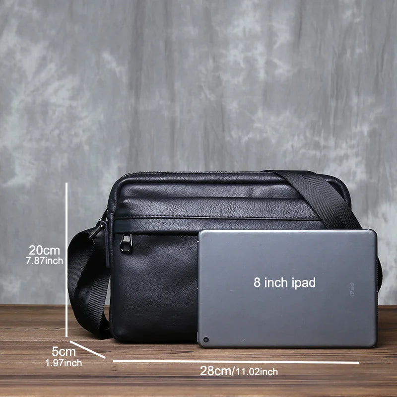 Sac Cuir Noir Besace