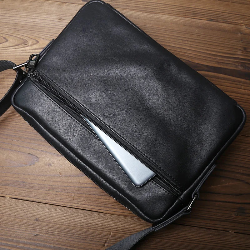 Sac Cuir Noir Besace