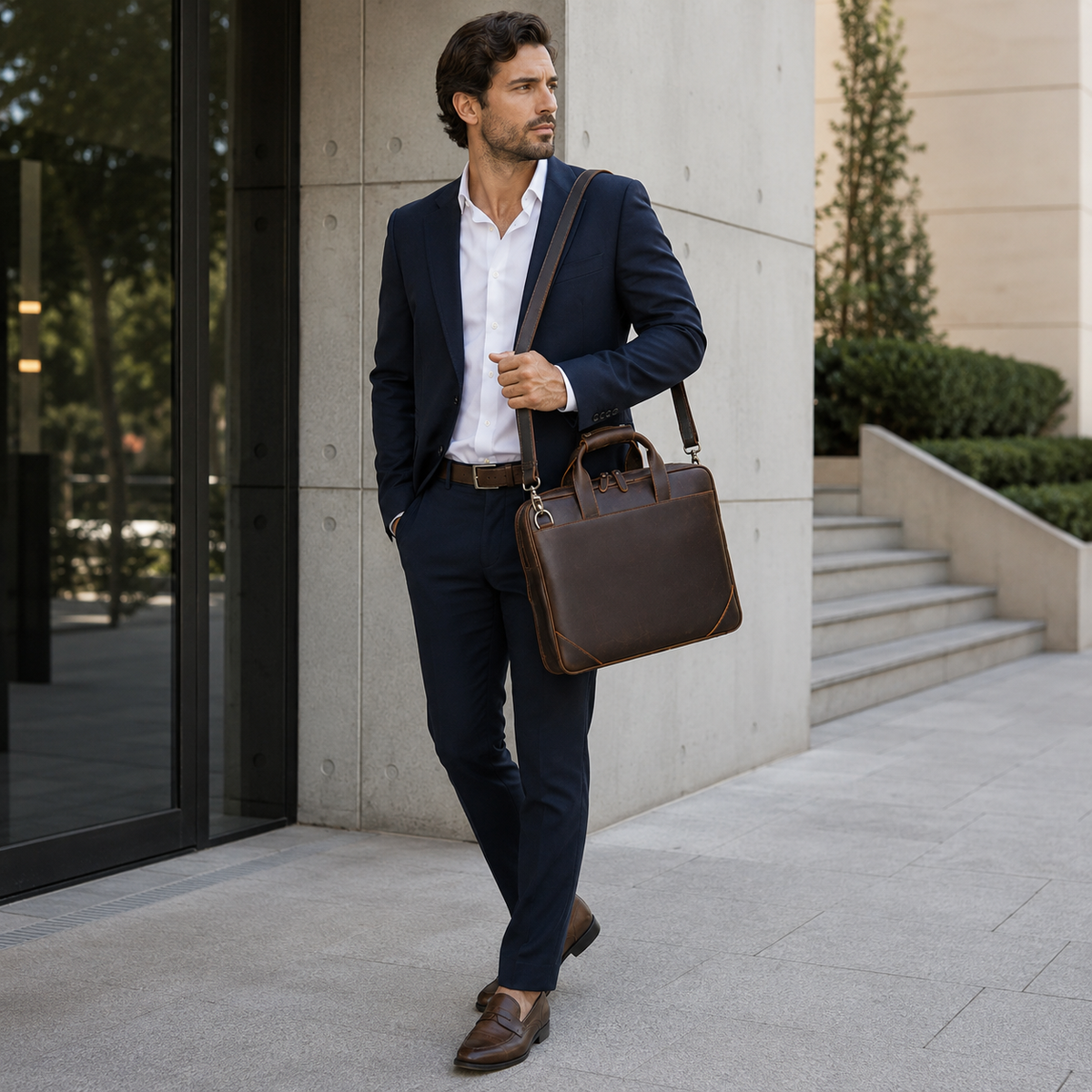 Sac Ordinateur Homme Cuir Marron