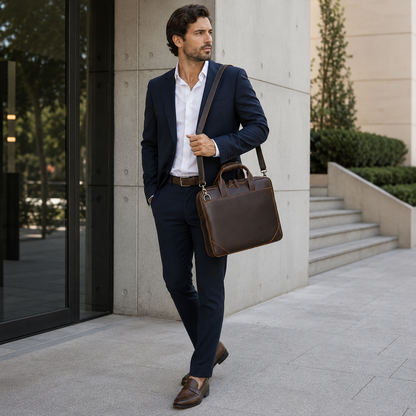 Sac Ordinateur Homme Cuir Marron
