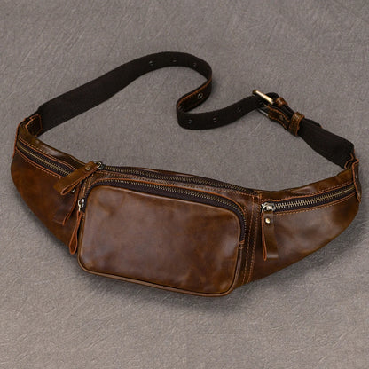 Sac Banane Homme Cuir Noir