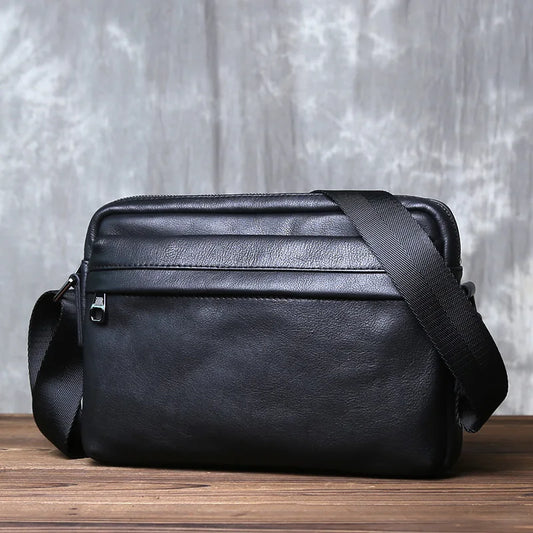 Sac Cuir Noir Besace