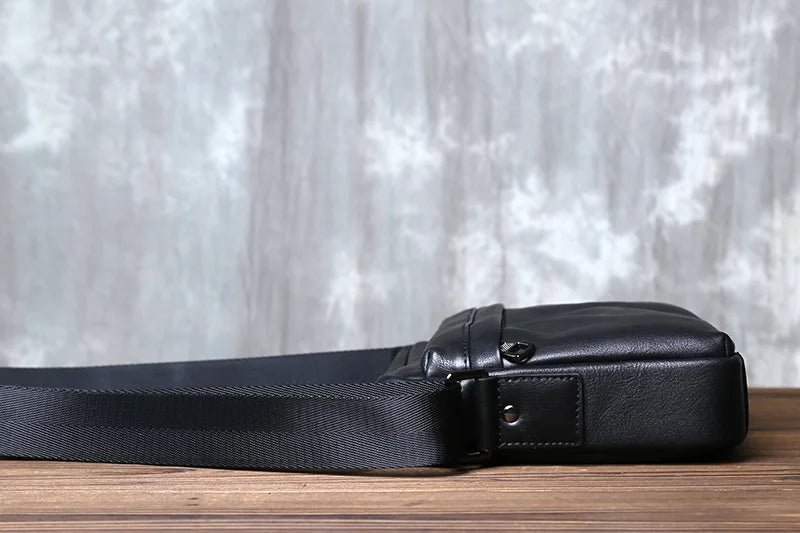 Sac Cuir Noir Besace