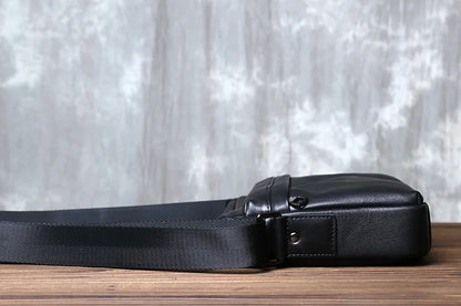 Sac Cuir Noir Besace