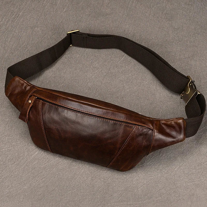 Sacoche Banane Cuir Noir