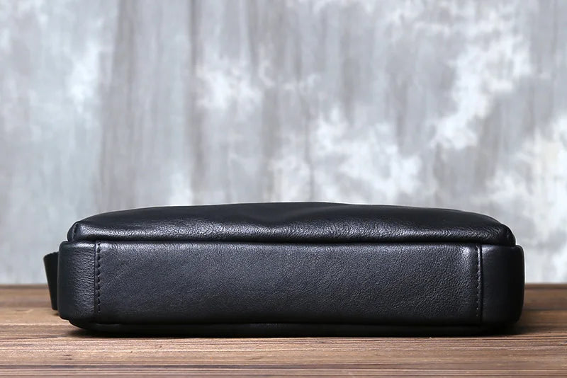 Sac Cuir Noir Besace