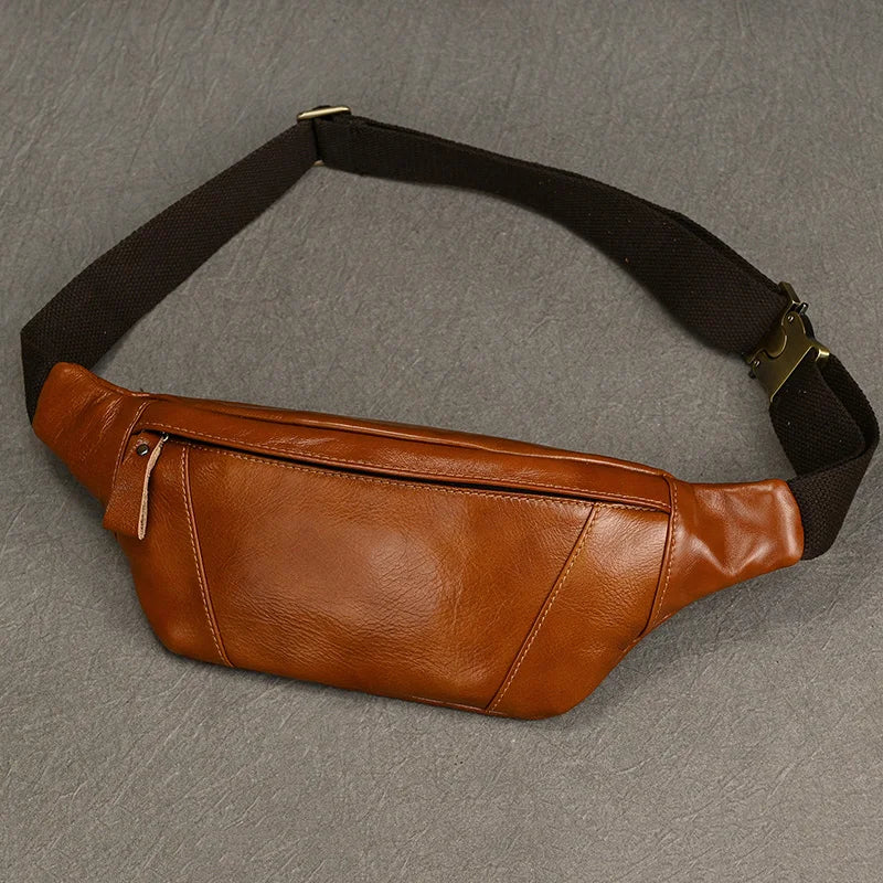 Sacoche Banane Cuir Noir